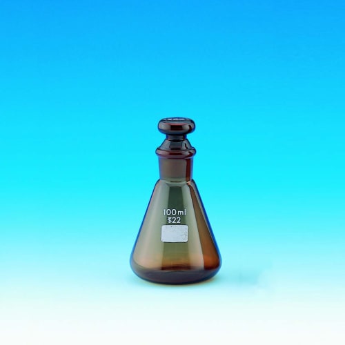 带塞锥形瓶，棕色，100mL，普通 22