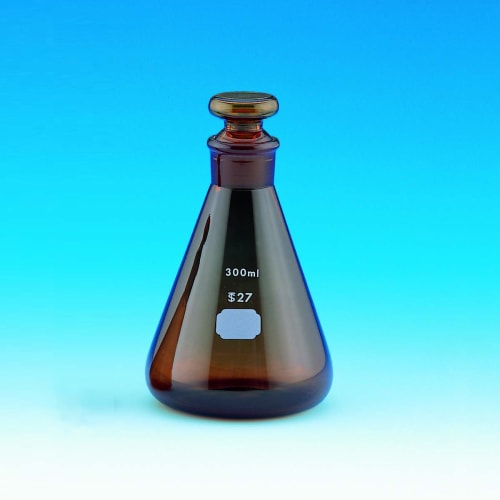 带塞锥形瓶，棕色，500mL，普通 27