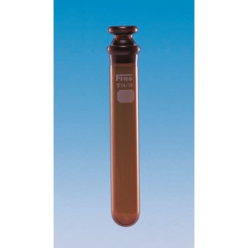 Fine共通折合共栓丸底沉でん管 15mL 茶褐色 目盛无 φ20×H100 栓14/10 10入