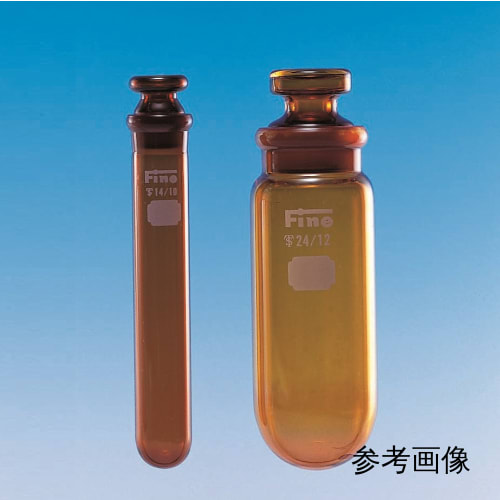 Fine共通折合共栓丸底沉でん管 30mL 茶褐色 目盛无 φ28×H100 栓19/15 10入