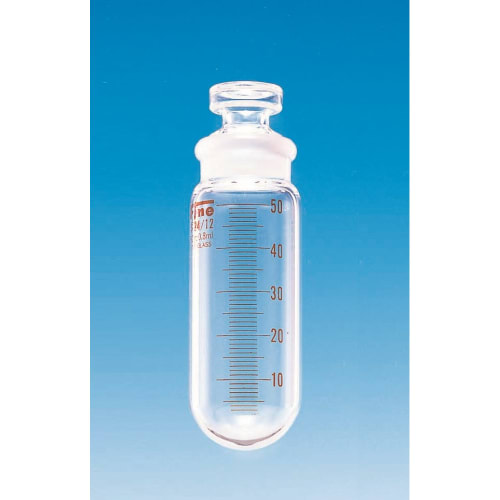 Fine共通折合共栓丸底沉でん管 50mL 透明 目盛付 φ35×H96 栓24/12 10入