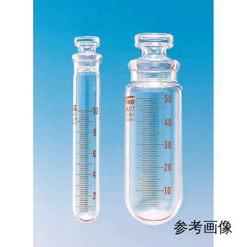 Fine透明共通折合共栓丸底沉でん管 25mL 透明 目盛付 φ25×H100 栓19/15 10入