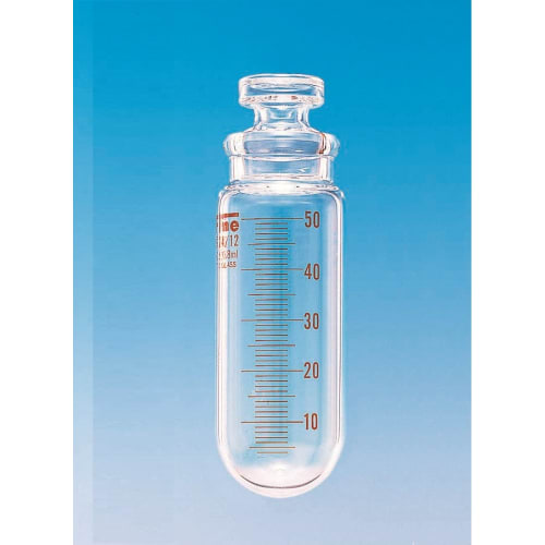 Fine透明共通折合共栓丸底沉でん管 50mL 透明 目盛付 φ35×H96 栓24/12 10入