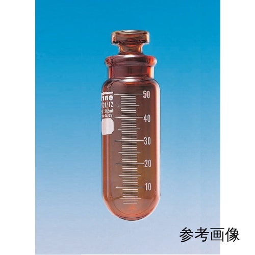 Fine透明共通折合共栓丸底沉でん管 100mL 茶褐色 目盛付 φ45×H120 栓29/15 10入