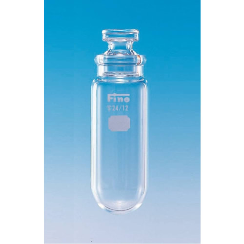 Fine透明共通折合共栓丸底沉でん管 50mL 透明 目盛无 φ35×H96 栓24/12 10入