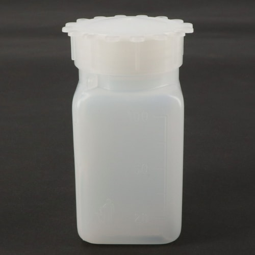方瓶广口PE制白色100mL 610带刻度