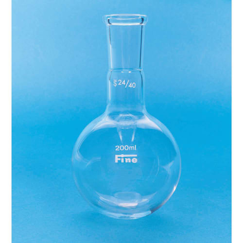 Fine透明共通折合丸底フラスコ 短型 100mL 24/40