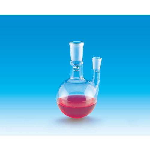 Fine共通折合二口丸型フラスコ 300mL 中管24/40 侧管15/25