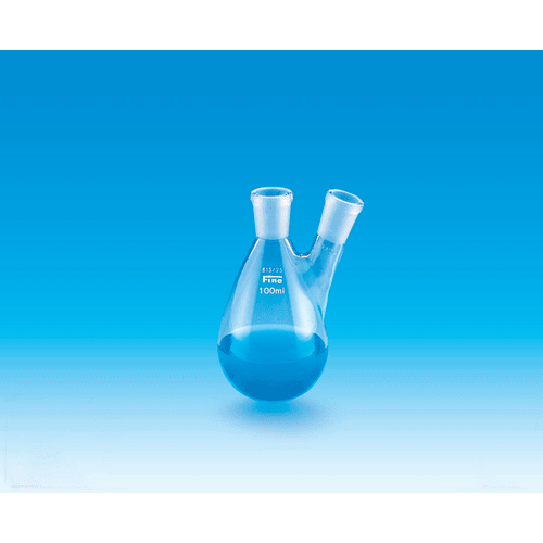 精细普通滑动二颈茄子烧瓶100mL，中管15/25，侧管15/25