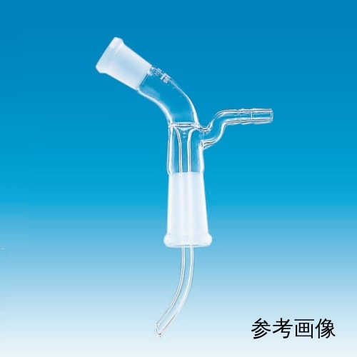 精细普通滑动分馏接收器的排气管，弯管，带吸入口 φ8，上母头 19/38，下母头 19/28