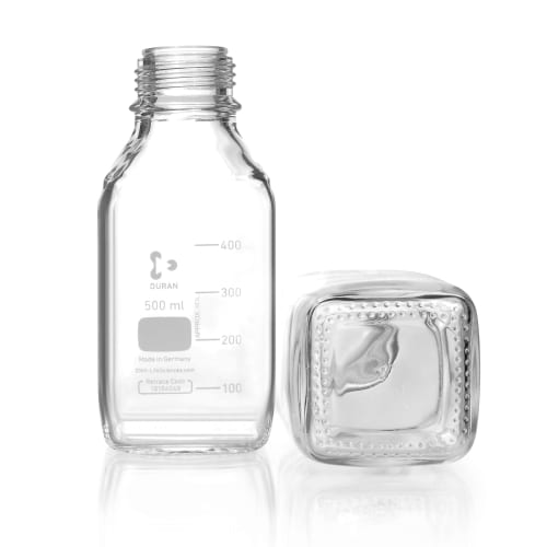Shibata Kagaku DURAN 螺旋盖方瓶（中瓶） 瓶子仅 500mL 10 件 017230-5005A