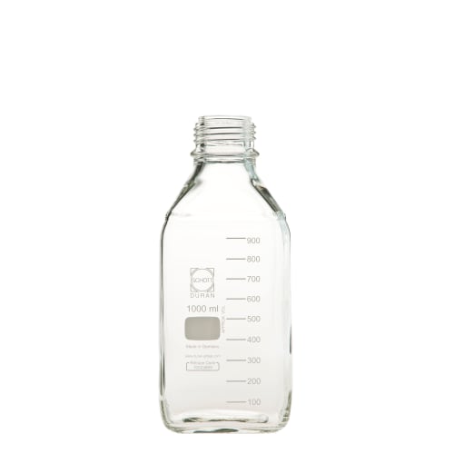 Shibata Scientific DURAN 螺口方瓶（中瓶） 瓶子仅 1L 10 件 017230-10005A