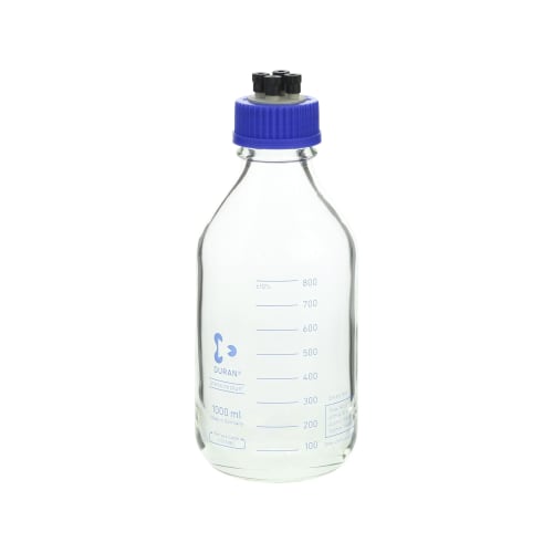 HPLC 螺口瓶 1000mL，带 4 端口盖 2 件 017270-1000A