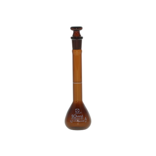 柴田化学容量瓶（满容量瓶）定制A棕色带玻璃平塞10mL 026100-10A