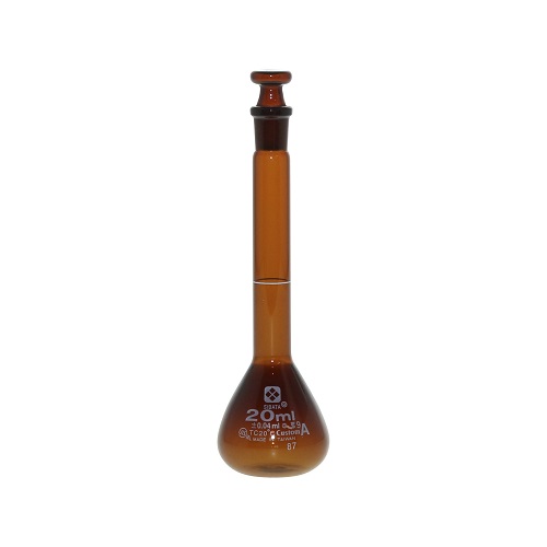  Shibata Scientific 容量瓶（满容量瓶）定制A 棕色带玻璃平塞 20mL 026100-20A