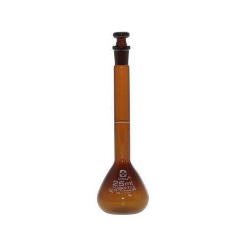 柴田化学容量瓶（满容量瓶）定制A棕色带玻璃平塞25mL 026100-25A