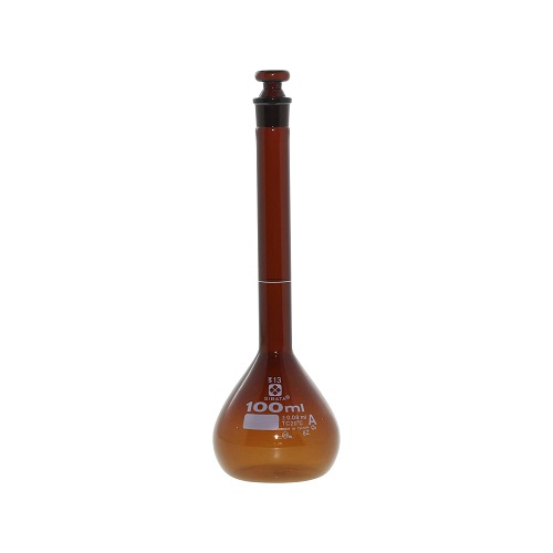 柴田化学 容量瓶（满容量瓶） 特级棕色带玻璃平塞 100mL 020070-100A
