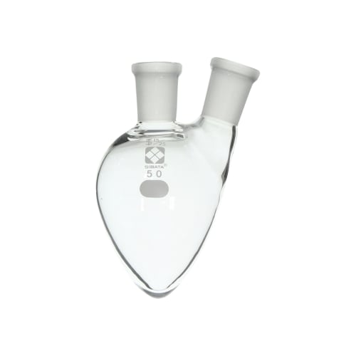 共通折合二口梨形フラスコ 50mL 主管15/25 侧管15/25