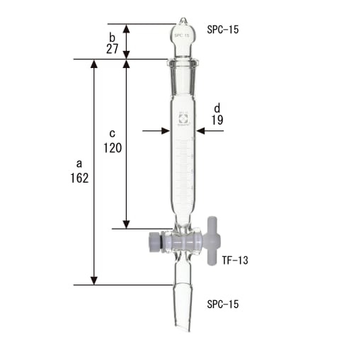 圆柱形 SPC 分液漏斗，带 PTFE 旋塞和刻度 10mL 030270-1510