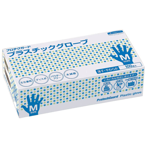 Nippon Paper Crecia Protect Guard 塑料手套 M 尺寸 69250 100 张 x 10 盒