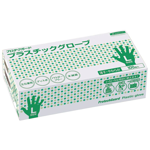 Nippon Paper Crecia Protech Guard 塑料手套 L 尺寸 69260 100 张 x 10 盒