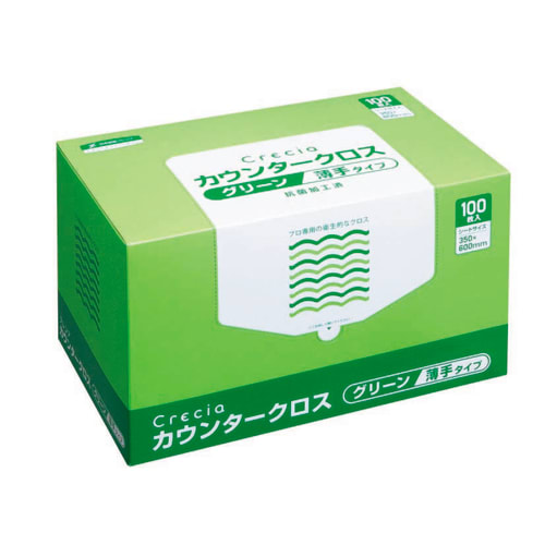 日本制纸 Crecia 柜台布 薄型 绿色 65412 100 张 x 6 盒