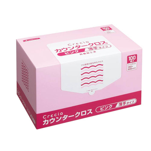 日本制纸 Crecia 柜台布 薄型 粉色 65422 100 张 x 6 盒